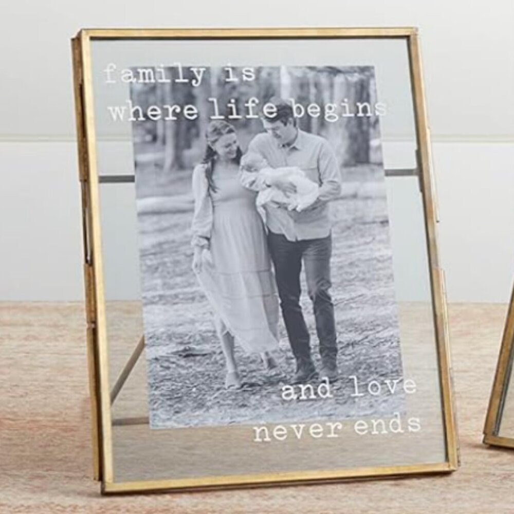 Family Pressed Glass Picture Frame